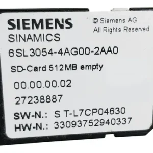 6SL 3054-4AG00-2AA0 - Cartão SD SINAMICS 512 MB de